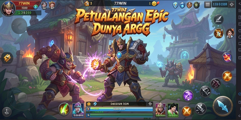 Screenshot gameplay 77WIN dengan aksi epic di dunia ARPG.