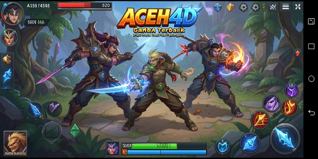 Tampilan seru dari gameplay ACEH4D dengan pertarungan tim yang intens.