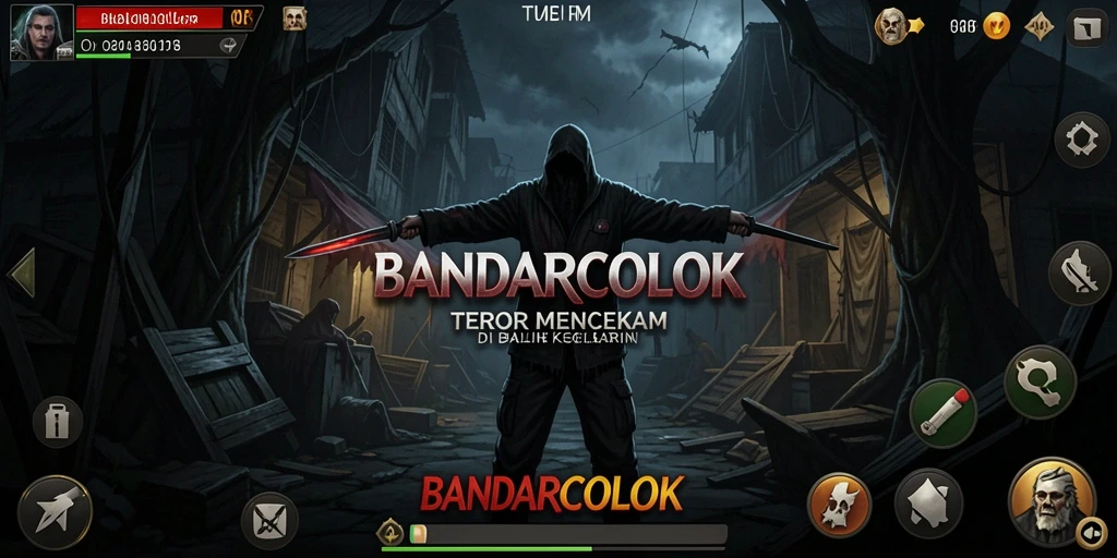 Gambaran gameplay mencekam dari BANDARCOLOK yang membuat pemain terperangkap dalam kegelapan.