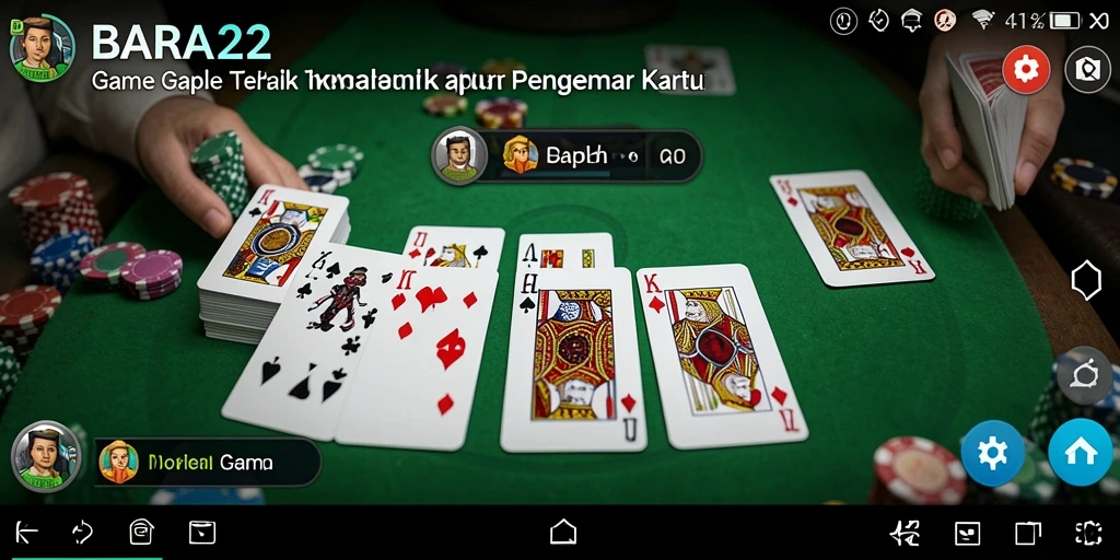 Tampilan gameplay Gaple yang seru dan interaktif di BARA22.