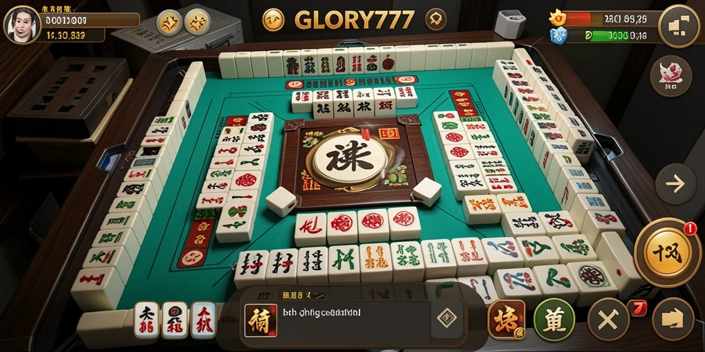 Tampilan gameplay menarik dari permainan Mahjong GLORY777.