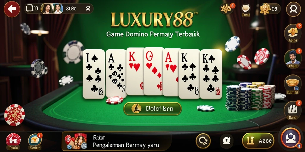 Tampilan gameplay LUXURY88 yang mendebarkan dengan berbagai kartu domino.
