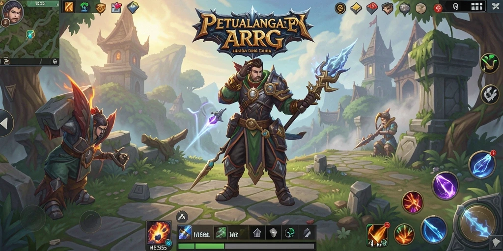 Screenshot utama ME355 menampilkan aksi pertarungan yang intens dalam gameplay ARPG.