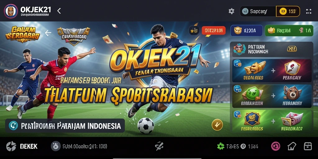 Tampilan gameplay interaktif pada aplikasi OKJEK21 untuk taruhan Sportsbook.