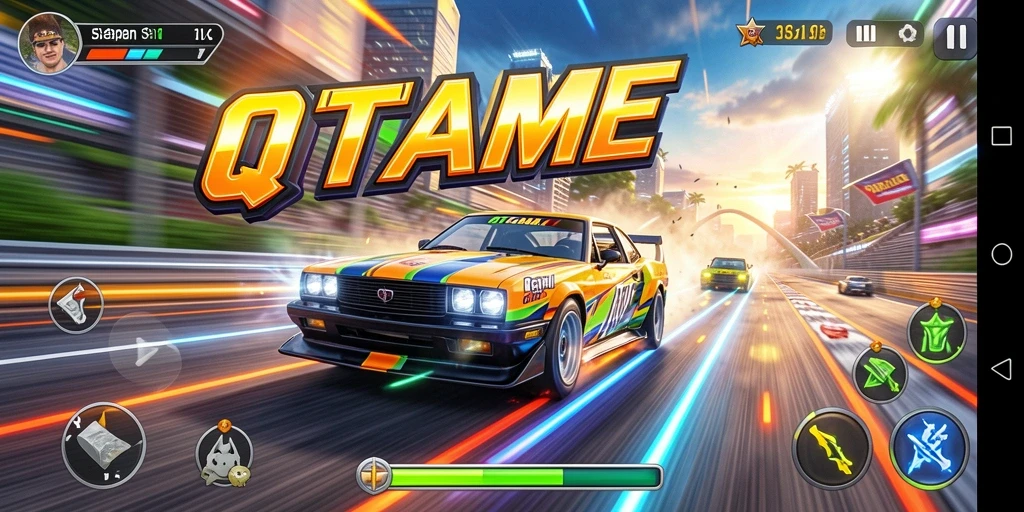 Gameplay Racing yang seru dan intens di QTGAME.