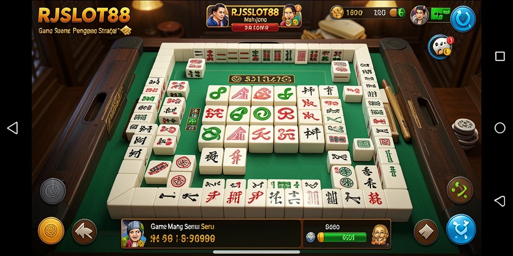 Screenshot gameplay RJSLOT88 menampilkan aksi Mahjong yang seru.