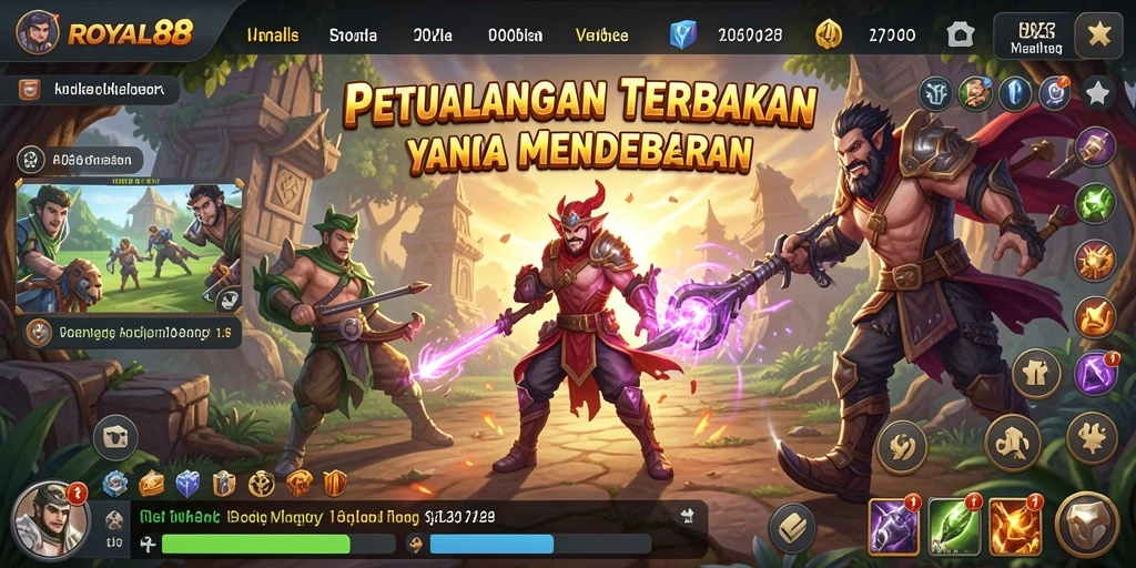 Screenshot gameplay <strong>ROYAL88</strong> menampilkan petualangan seru di dunia terbuka.