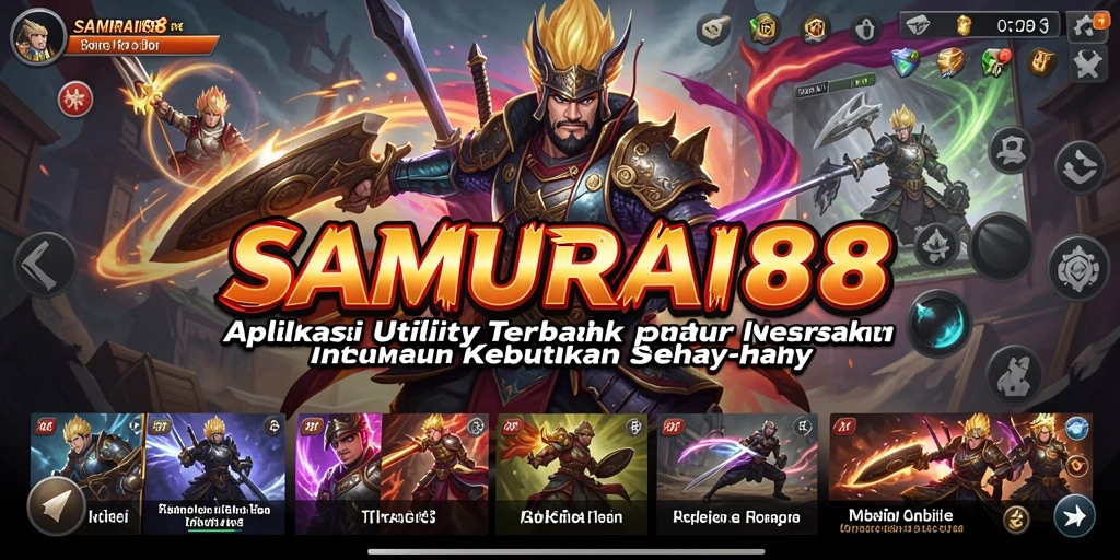 Screenshot SAMURAI88 menunjukkan antarmuka ramah pengguna dan fitur-fitur menarik.