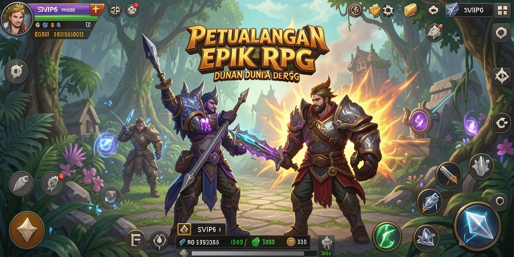 Tampilan screenshot utama dari gameplay RPG SVIP6 dengan petualangan yang mendebarkan.