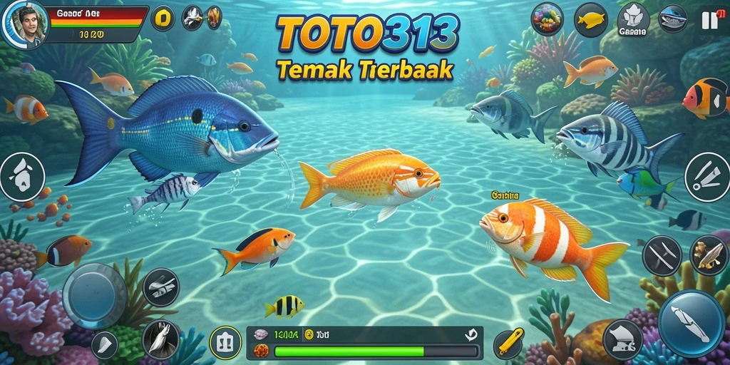 Tampilan gameplay seru TOTO313 dengan ikan yang beragam.