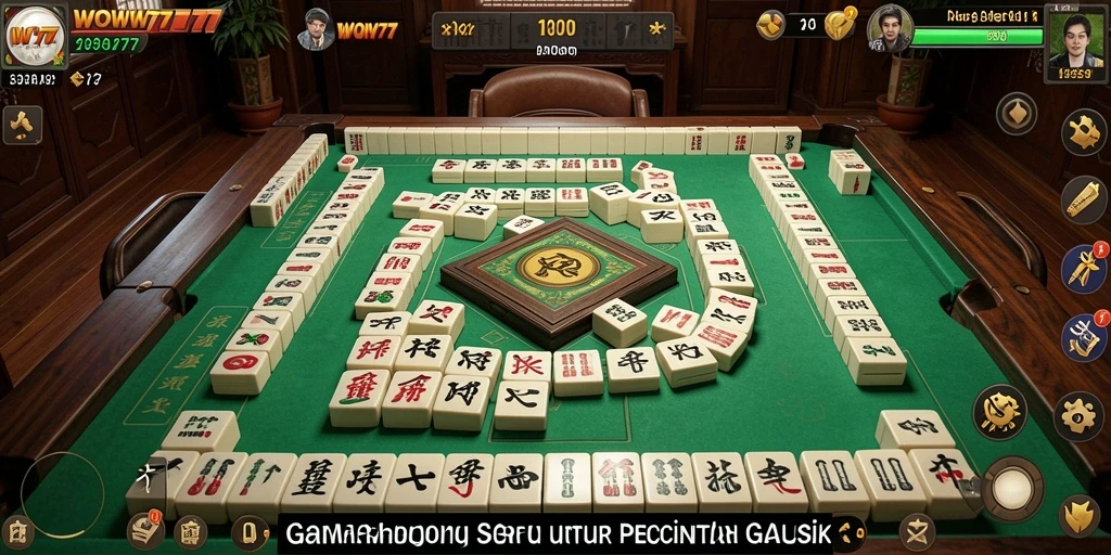 Screenshot gameplay WOW77 menampilkan suasana permainan Mahjong yang menarik.