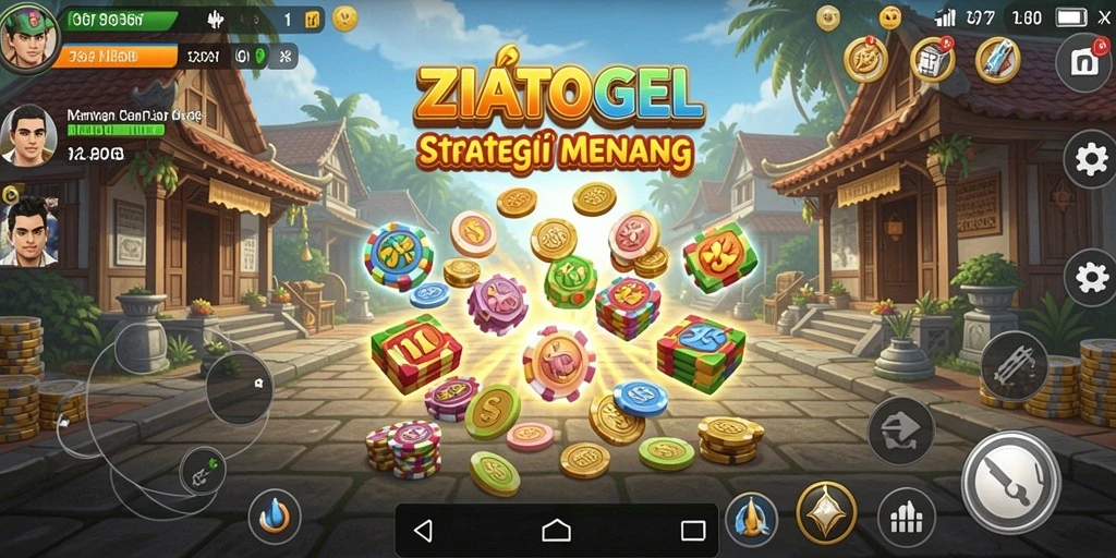 Screenshot gameplay ZIATOGEL menampilkan momen strategis yang menegangkan.