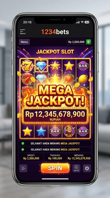 Tampilan utama aplikasi 1234bets yang memudahkan navigasi.